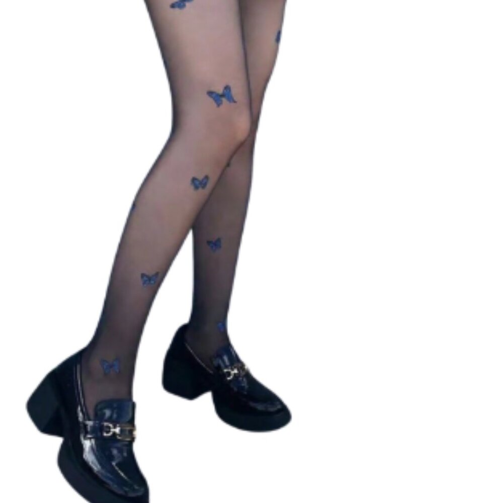 Chic Sheer Butterfly-Patterned Tights - Picture 4 of 5